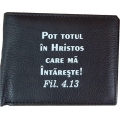 Portofel barbati, piele naturala, Pot totul in Hristos! Portofel barbati, piele naturala, Pot totul in Hristos!